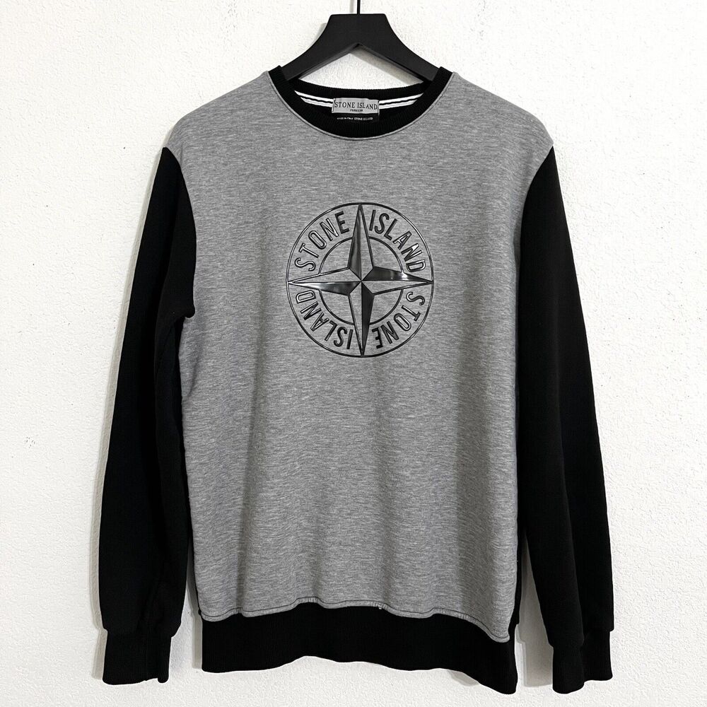 Vintage Stone Island Mens Crew Neck Sweatshirt Size M Two Tone